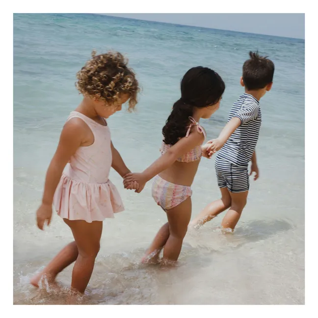 Bañador Ulrik de rayas de fibra reciclada | Azul oscuro