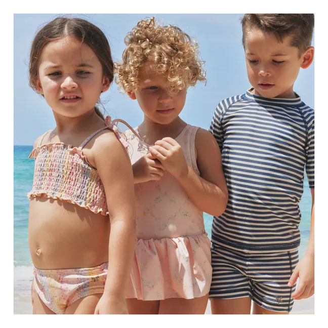 Short de Bain Ulrik Rayé Fibres Recyclées | Bleu foncé
