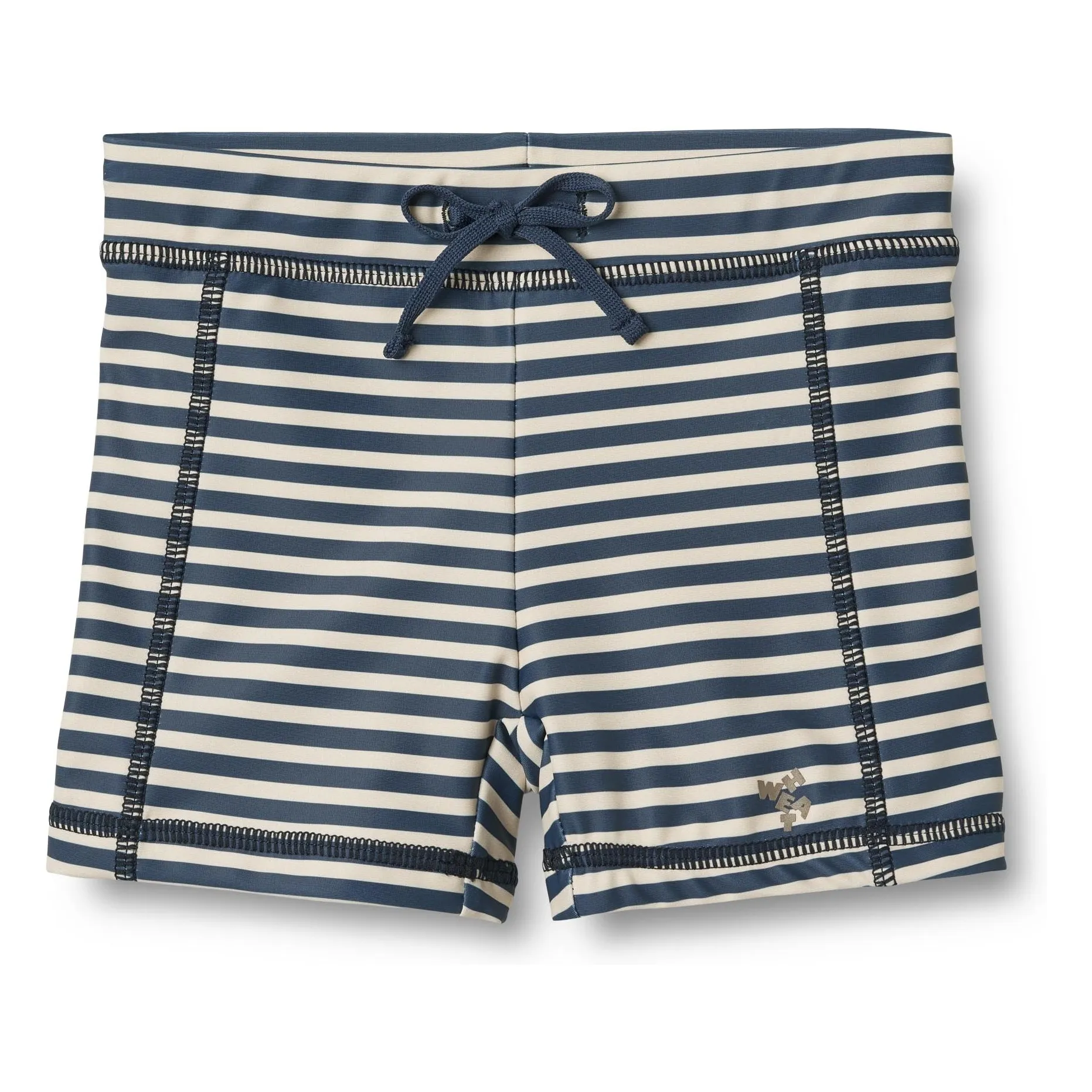 Wheat Dark Blue Ulrik Swim Shorts Striped Recycled Fibers