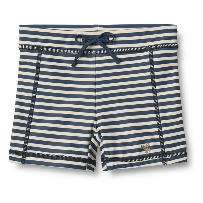 Short de Bain Ulrik Rayé Fibres Recyclées | Bleu foncé