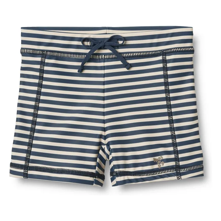 Bañador Ulrik de rayas de fibra reciclada | Azul oscuro- Imagen del producto n°0