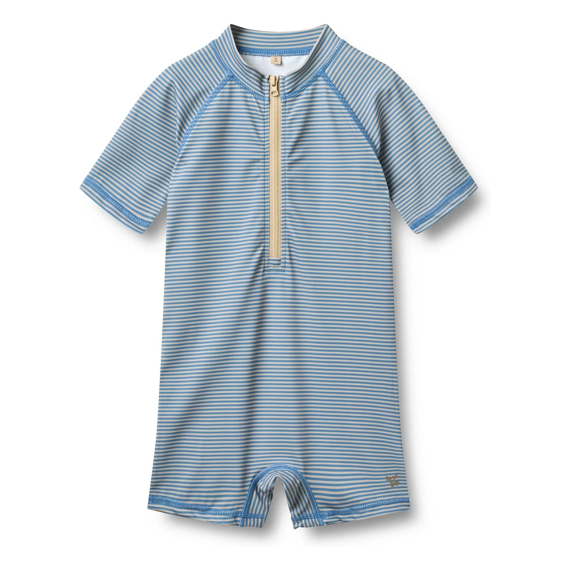 Wheat Unisex Light Blue Bathing Suit Cas Rayée Recycled Fibers