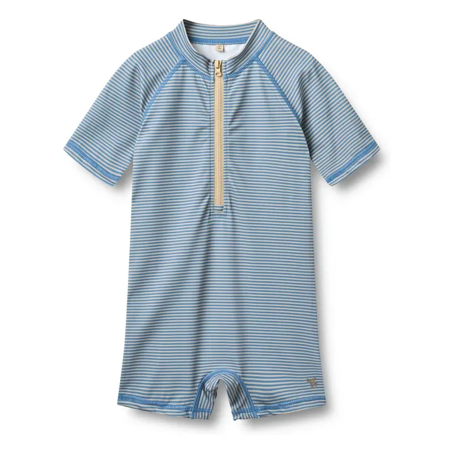 Bathing Suit Cas Rayée Recycled Fibers | Light Blue