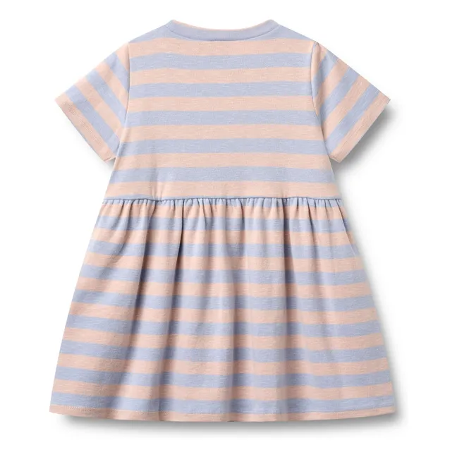Robe Jersey Anna Rayée Coton Bio | Rose pâle