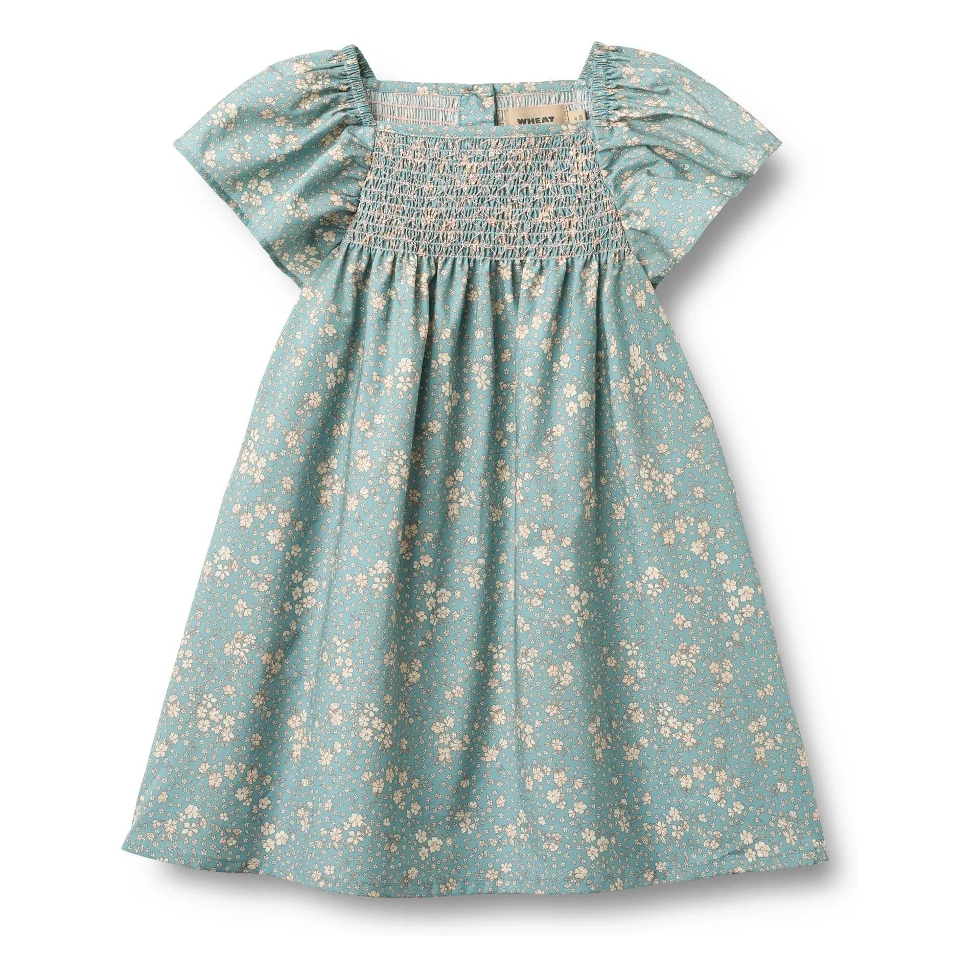 Wheat Pale Blue Elva Fleurie Organic Cotton Dress