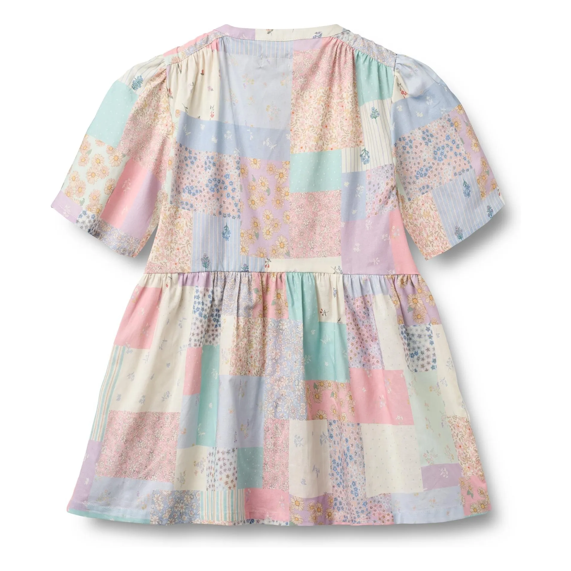 Robe Annabell Patchwork Coton Bio | Jaune pâle- Image produit n°2