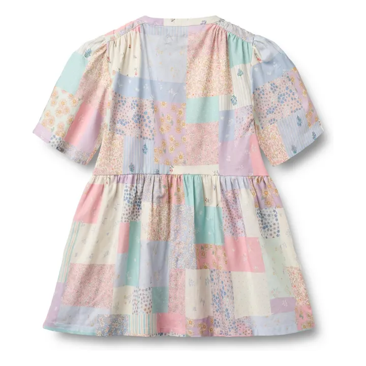 Vestido Annabell Patchwork de algodón orgánico | Amarillo palo- Imagen del producto n°2