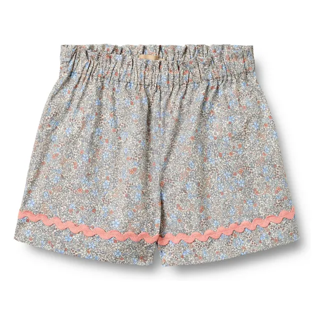 Pantalón corto de encaje Silja Flor de algodón ecológico | Azul Pálido