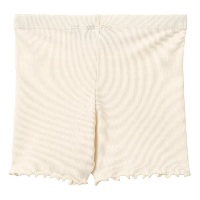 Sine Ribbed Organic Cotton Shorts | Ivory