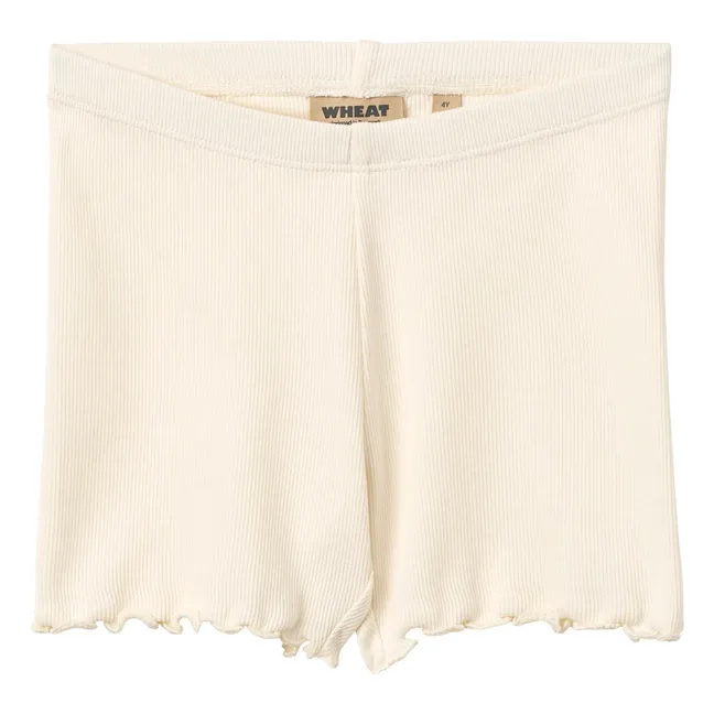 Sine Ribbed Organic Cotton Shorts | Ivory