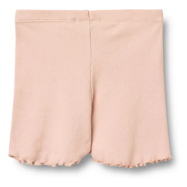 Pantalón corto de algodón orgánico acanalado Sine | Rosa Pálido