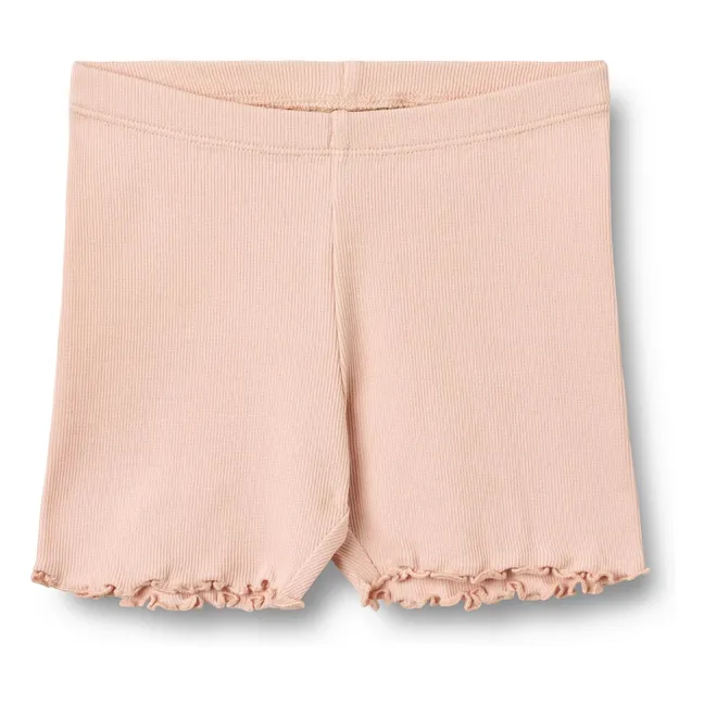 Sine Ribbed Organic Cotton Shorts | Pale Pink