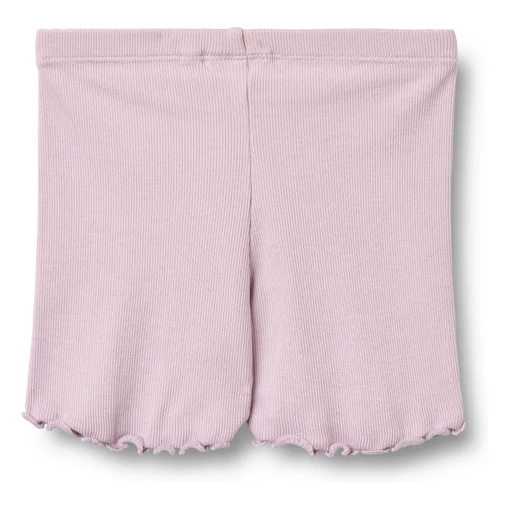 Pantalón corto de algodón orgánico acanalado Sine | Lavanda- Imagen del producto n°2