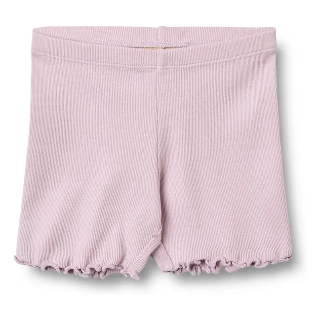 Sine Ribbed Organic Cotton Shorts | Lavender