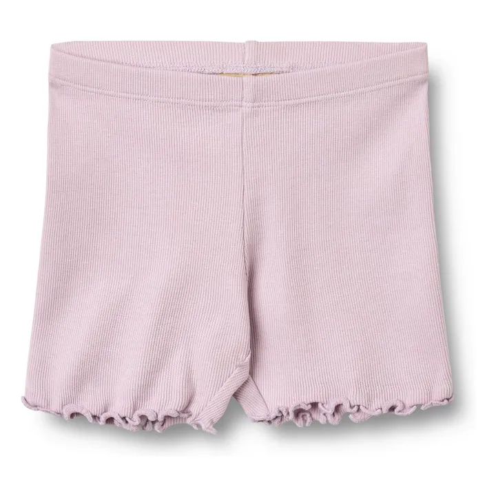 Pantalón corto de algodón orgánico acanalado Sine | Lavanda- Imagen del producto n°0
