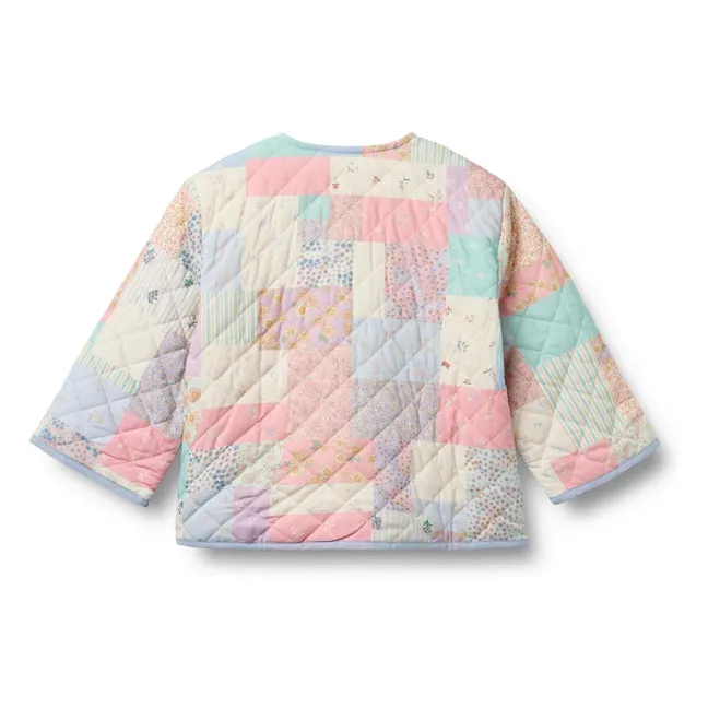 Veste Matelassée Inaja Patchwork Coton Bio | Bleu pâle