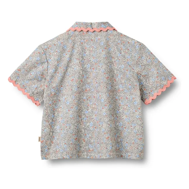 Chemise Lace Vilma Fleurie Coton Bio | Bleu pâle
