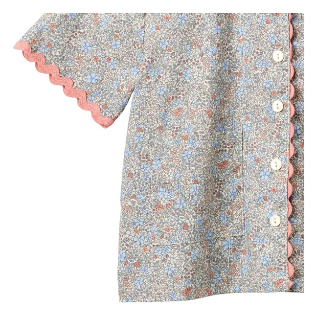 Chemise Lace Vilma Fleurie Coton Bio | Bleu pâle