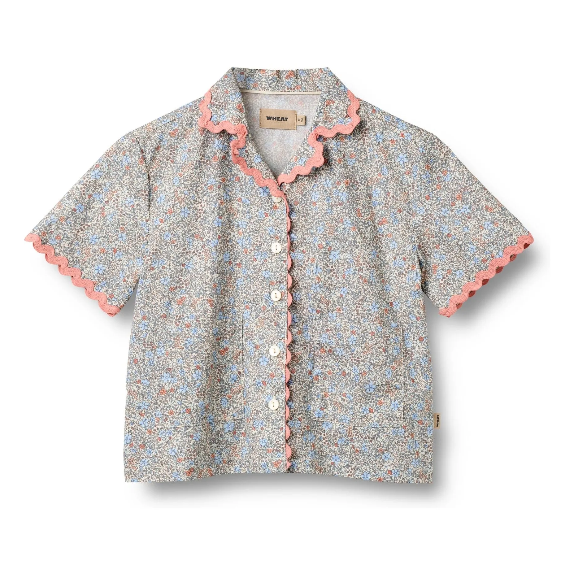 Chemise Lace Vilma Fleurie Coton Bio | Bleu pâle- Image produit n°0