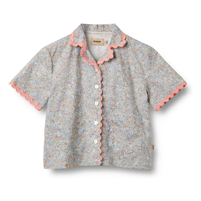 Chemise Lace Vilma Fleurie Coton Bio | Bleu pâle