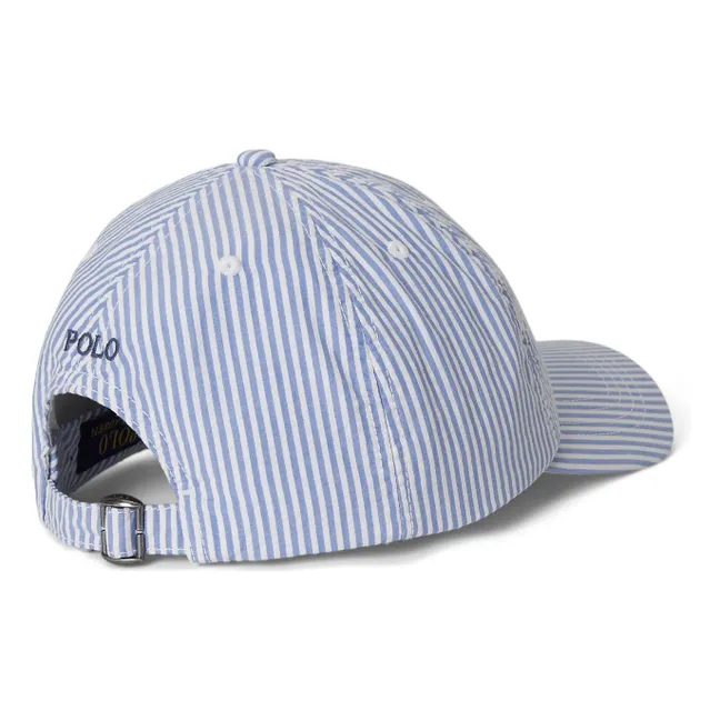 Gorra con logotipo a rayas | Azul