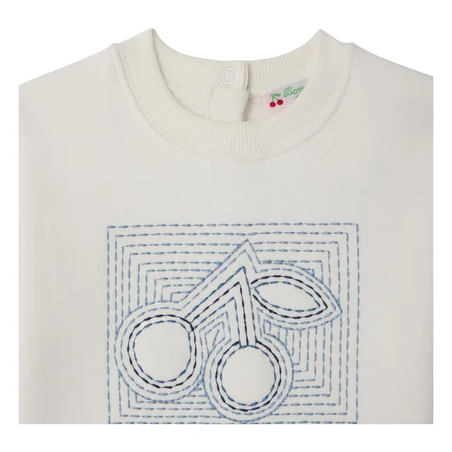 Gena Cherry Sudadera de algodón orgánico para bebé | Crema