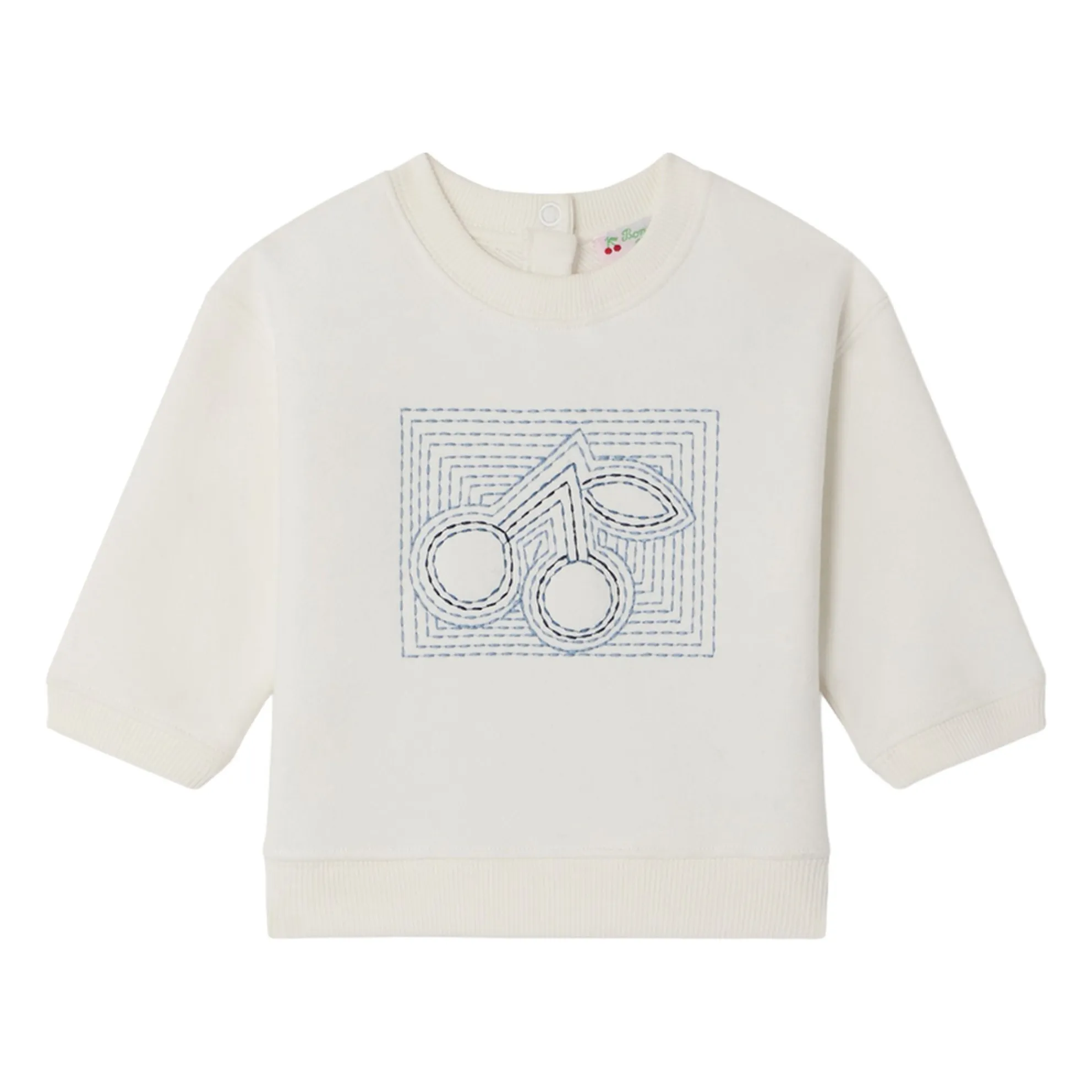 Bonpoint Cream Sweat Gena Cerise Coton Bio Bébé