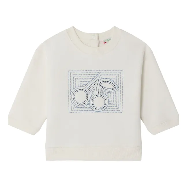 Sweat Gena Cerise Coton Bio Bébé | Crème