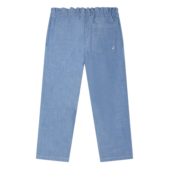 Julio Pantalones de algodón ecológico | Azul