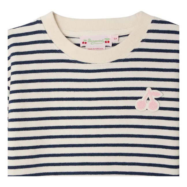 Camiseta de rayas lila | Crudo