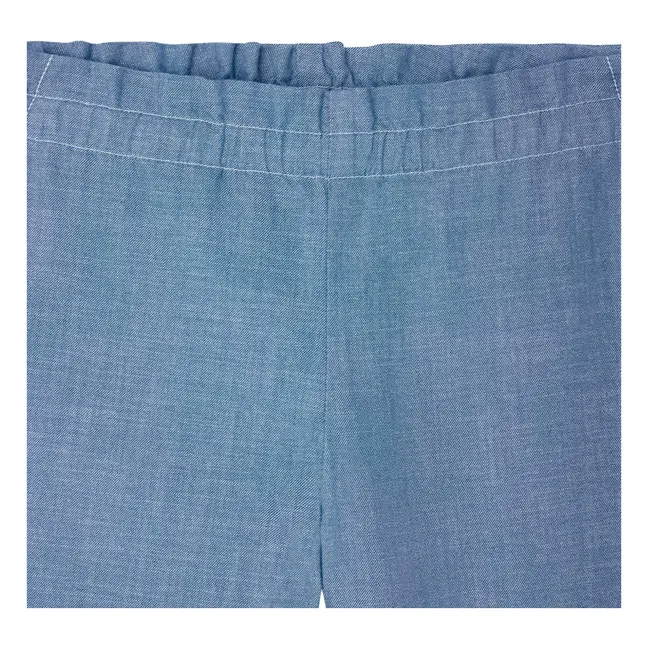 Julio Pantalones de algodón ecológico | Azul