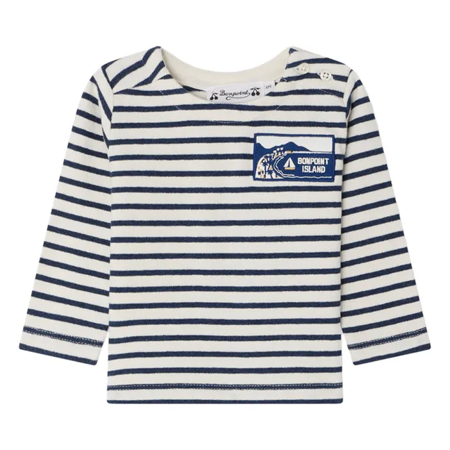 Camiseta Swirl de algodón orgánico | Azul índigo