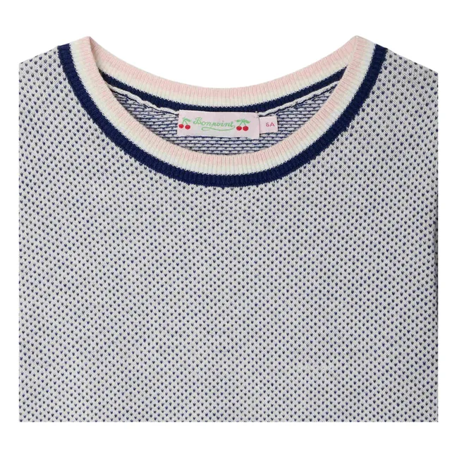 T-shirt Maille Fine Limette Coton Bio | Bleu