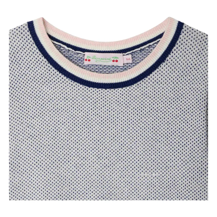 T-shirt Maille Fine Limette Coton Bio | Bleu- Image produit n°2