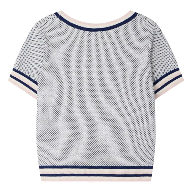 Camiseta de punto fino de algodón ecológico | Azul