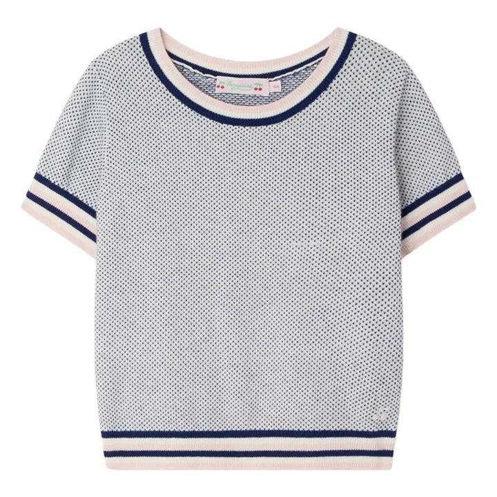 T-shirt Maille Fine Limette Coton Bio | Bleu- Image produit n°0