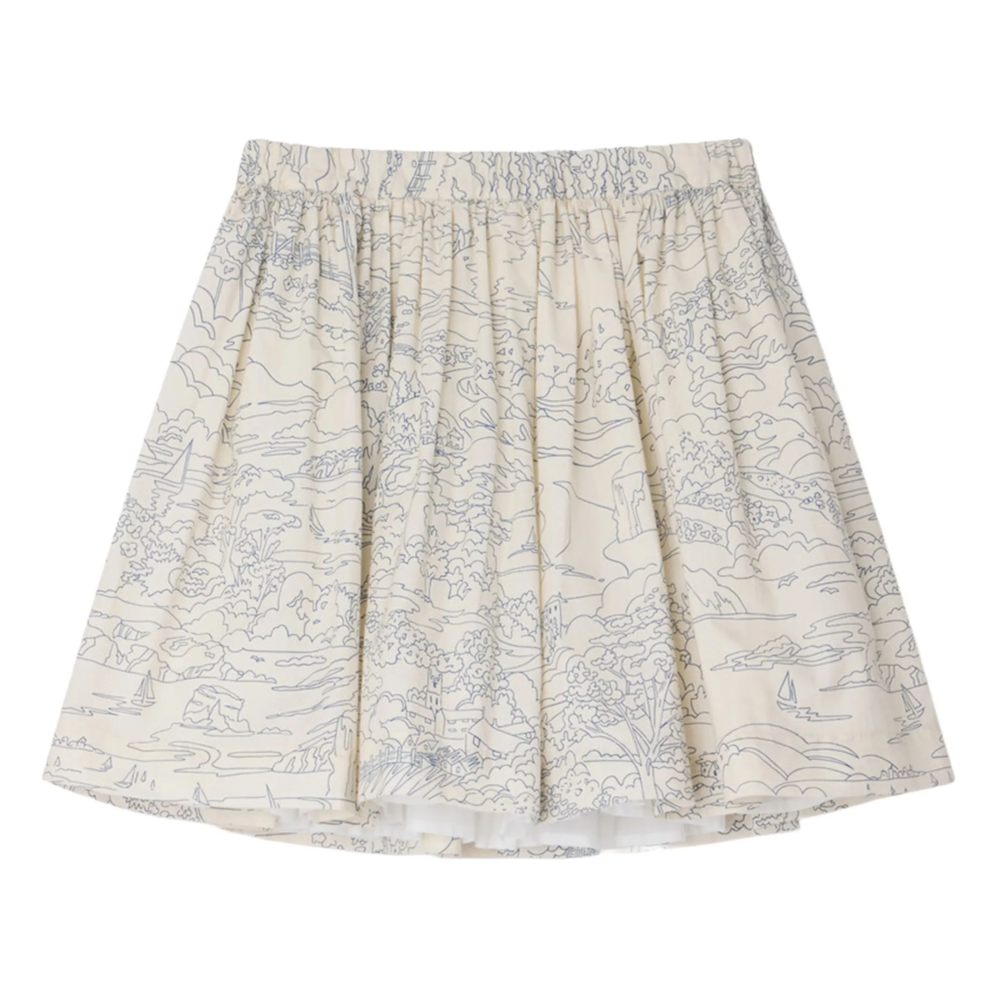 Bonpoint Girls Ecru Skirt Suzon Paysage Organic Cotton