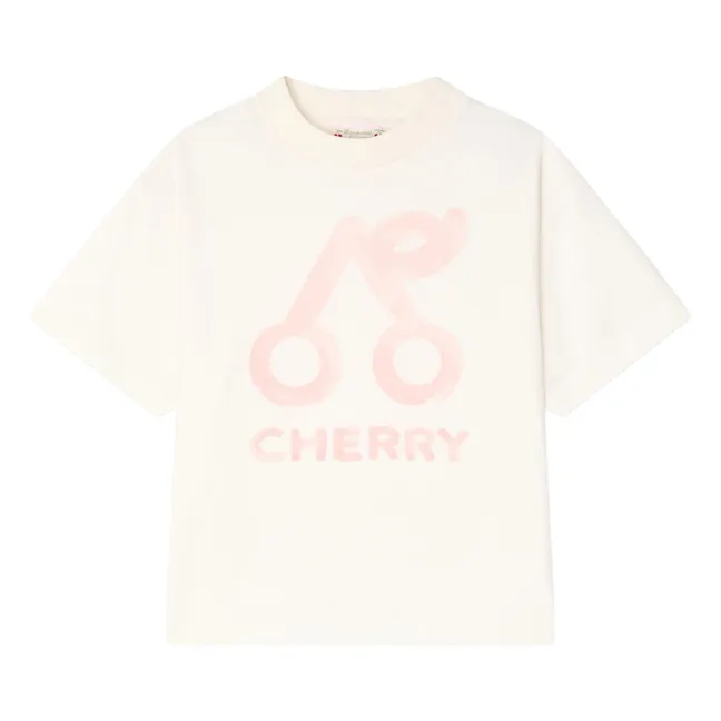Camiseta de algodón orgánico Lele Cherry | Crema
