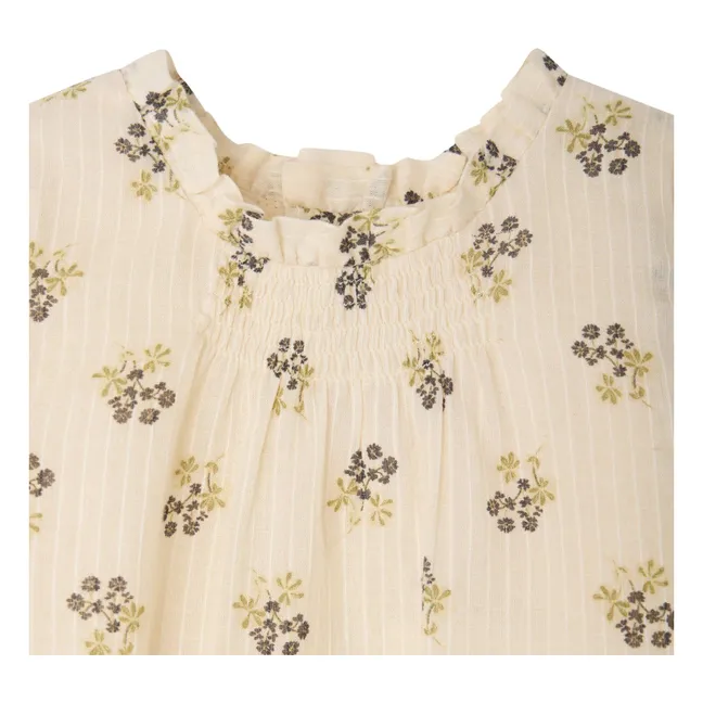 Vestido de algodón orgánico Lucie Fleurie | Crudo