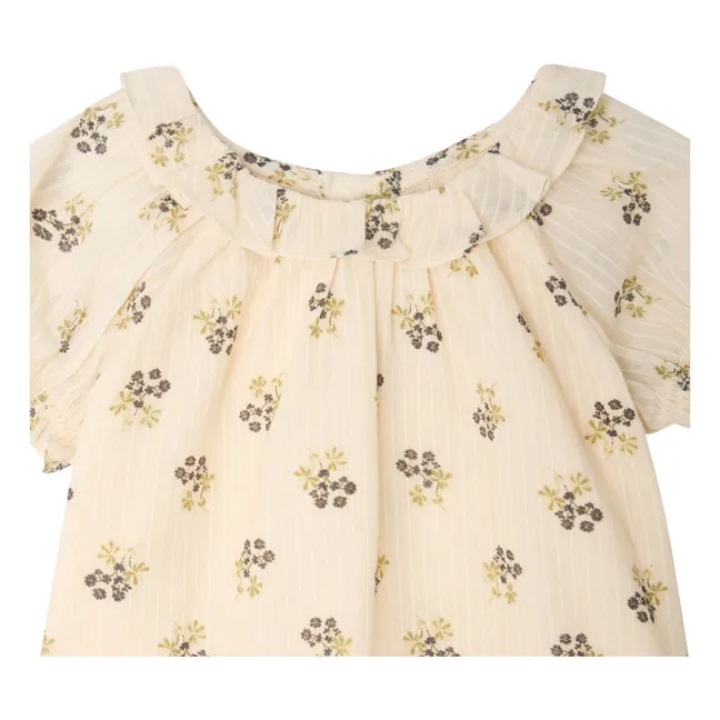 Lara Fleurie Organic Cotton Blouse | Ecru