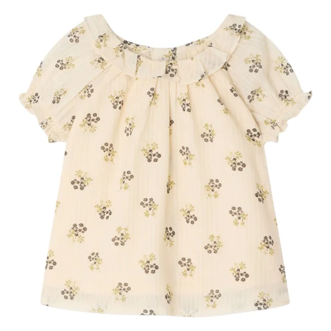Lara Fleurie Organic Cotton Blouse | Ecru