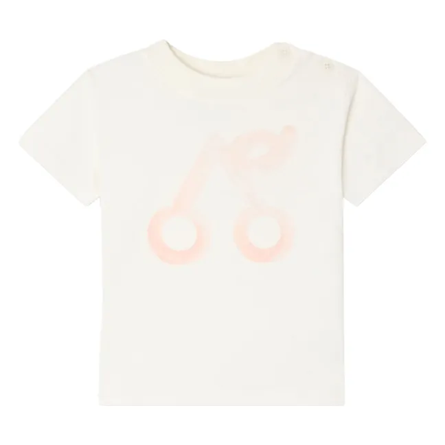 Camiseta de algodón ecológico Cai Cerise | Crema