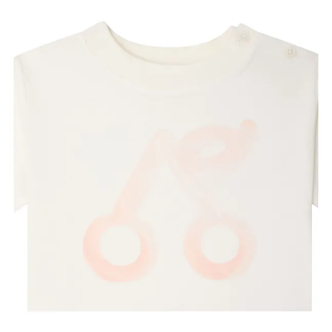 Camiseta de algodón ecológico Cai Cerise | Crema