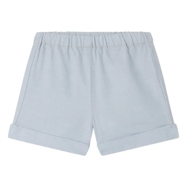 Pantalones cortos con dobladillo de algodón orgánico Ecady | Azul Cielo