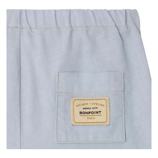Ecady organic cotton hemmed shorts | Light blue