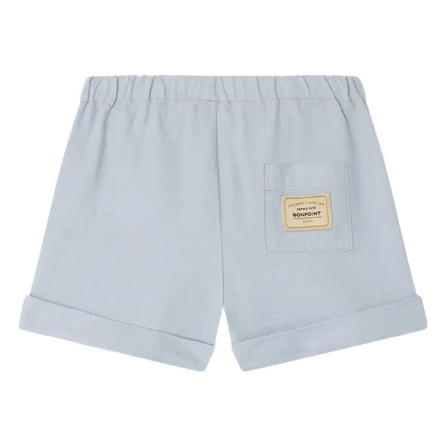 Ecady organic cotton hemmed shorts | Light blue
