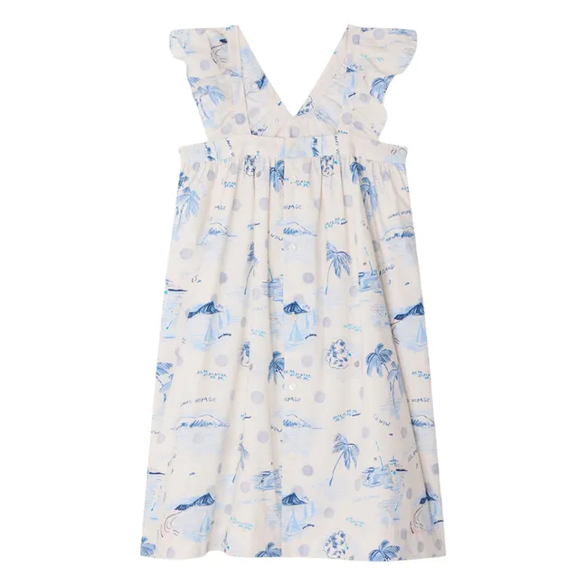 Vestido de algodón orgánico Eleana Ile | Azul índigo