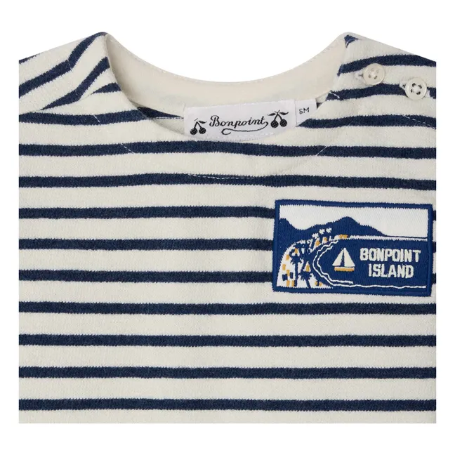 Organic cotton swirl T-shirt | Indigo blue