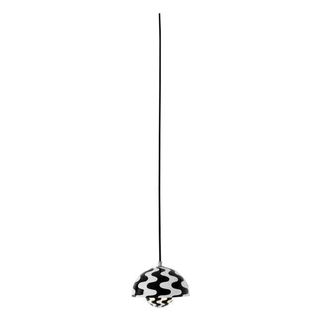 Lámpara de suspensión Flowerpot VP10, Verner Panton | Noir/Blanc