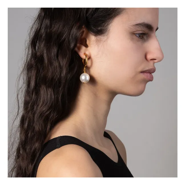 Exklusives Angebot von Perrine Taverniti x Smallable - Perlen-Ohrringe | Gold